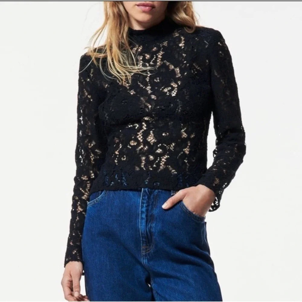 Zara Black Lace Top  Size: Small